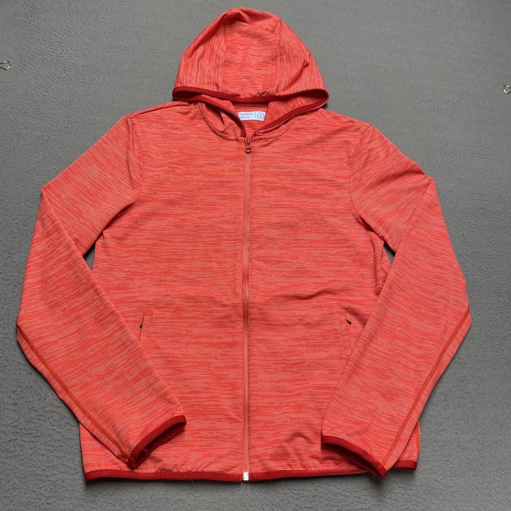 Outdoor Voices Jacket Womens Small Red Hooded Full Zip Track Lightweight Stretch
